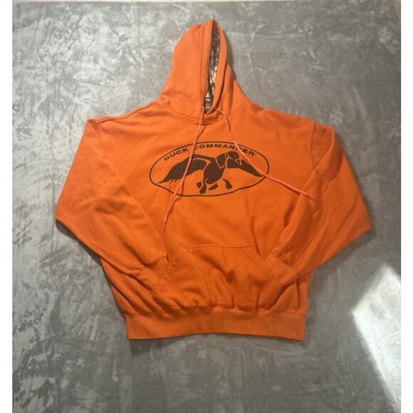 Duck Commander Orange Camo Lined Pullover Hoodie With Replacement String - Picture 1 of 13